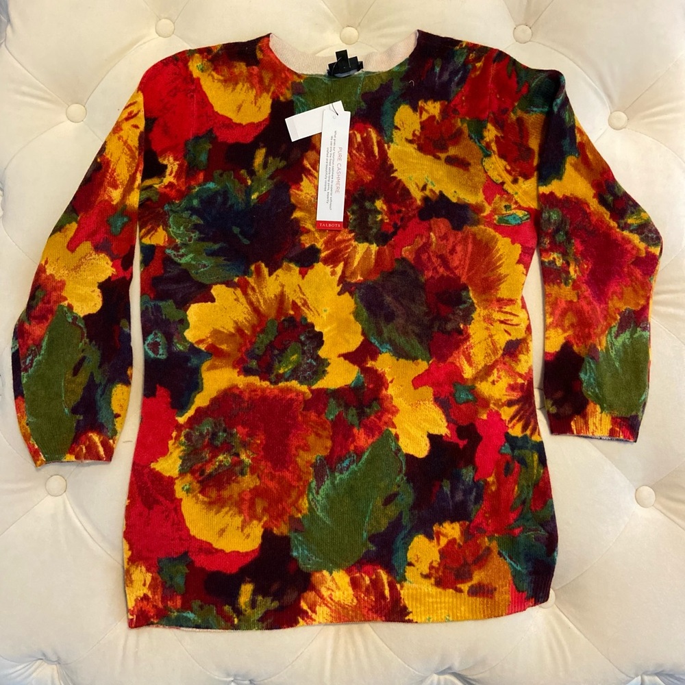 Cashmere floral sweater